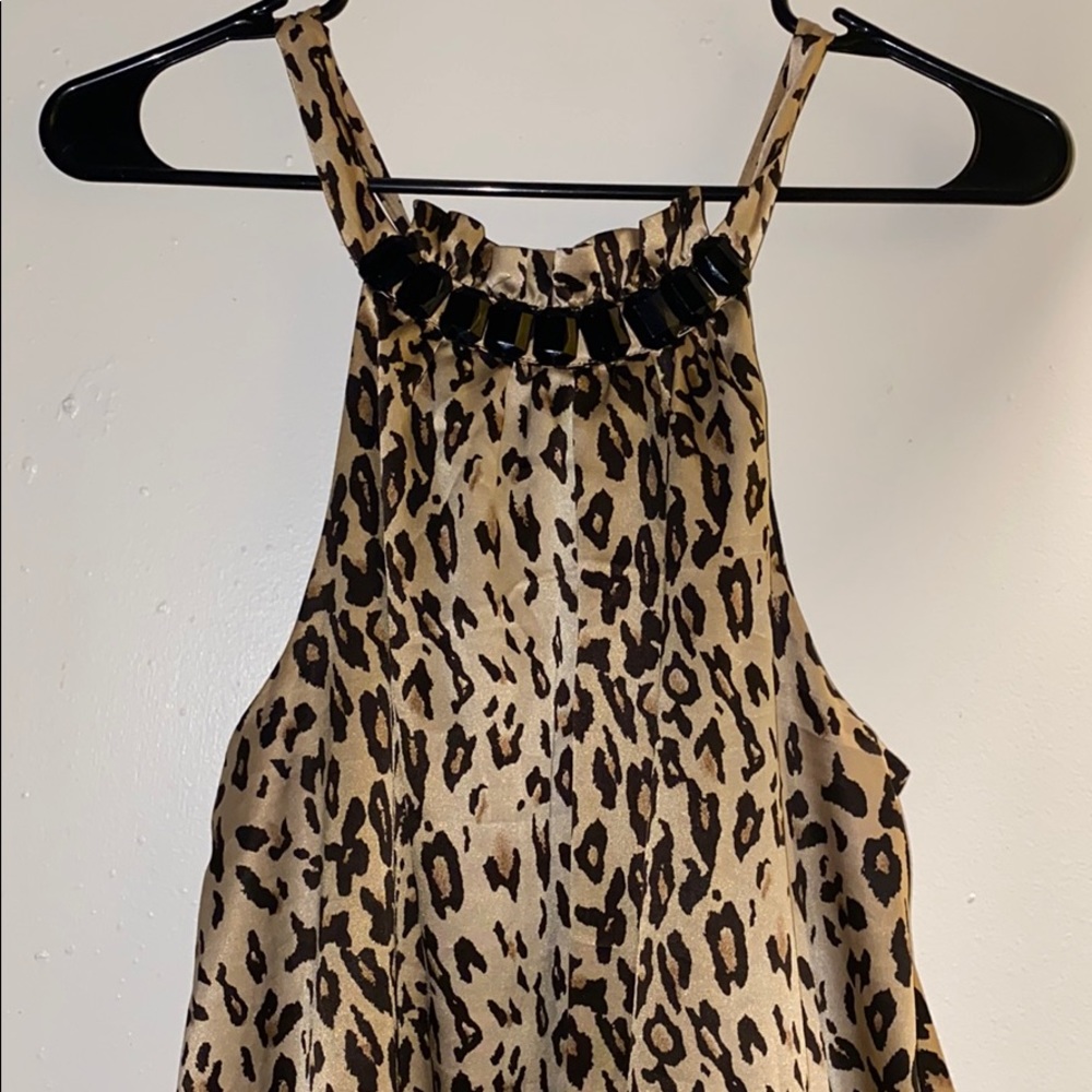 Short bubble cheetah print dress , sleeveless